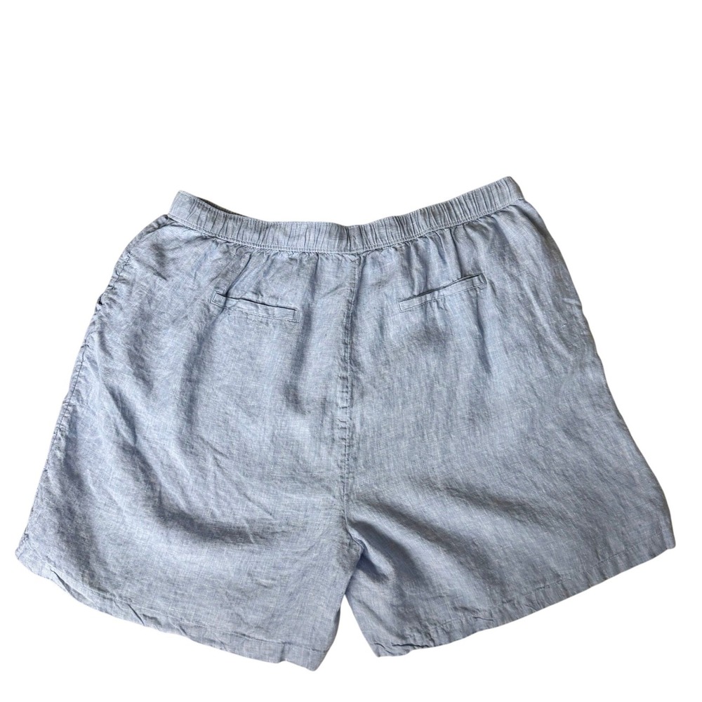 Tahari 100% Linen Drawstring Elastic Waist Shorts Size 2X Good Pre-Owned Cond - Picture 2 of 7